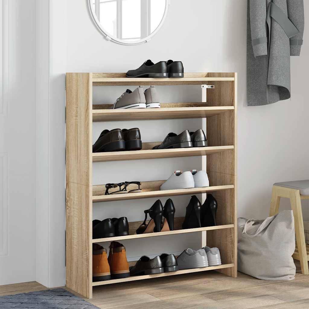 Vidaxl Shoe Rack 80x25x100 cm bearbetad trä sonoma ek färgad