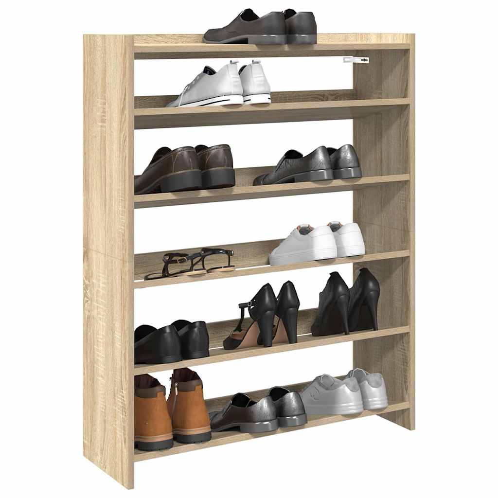 Vidaxl Shoe Rack 80x25x100 cm forarbejdet træ sonoma eg farvet