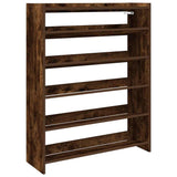 Vidaxl Shoe Rack 80x25x100 cm de madera procesada de roble ahumado coloreado