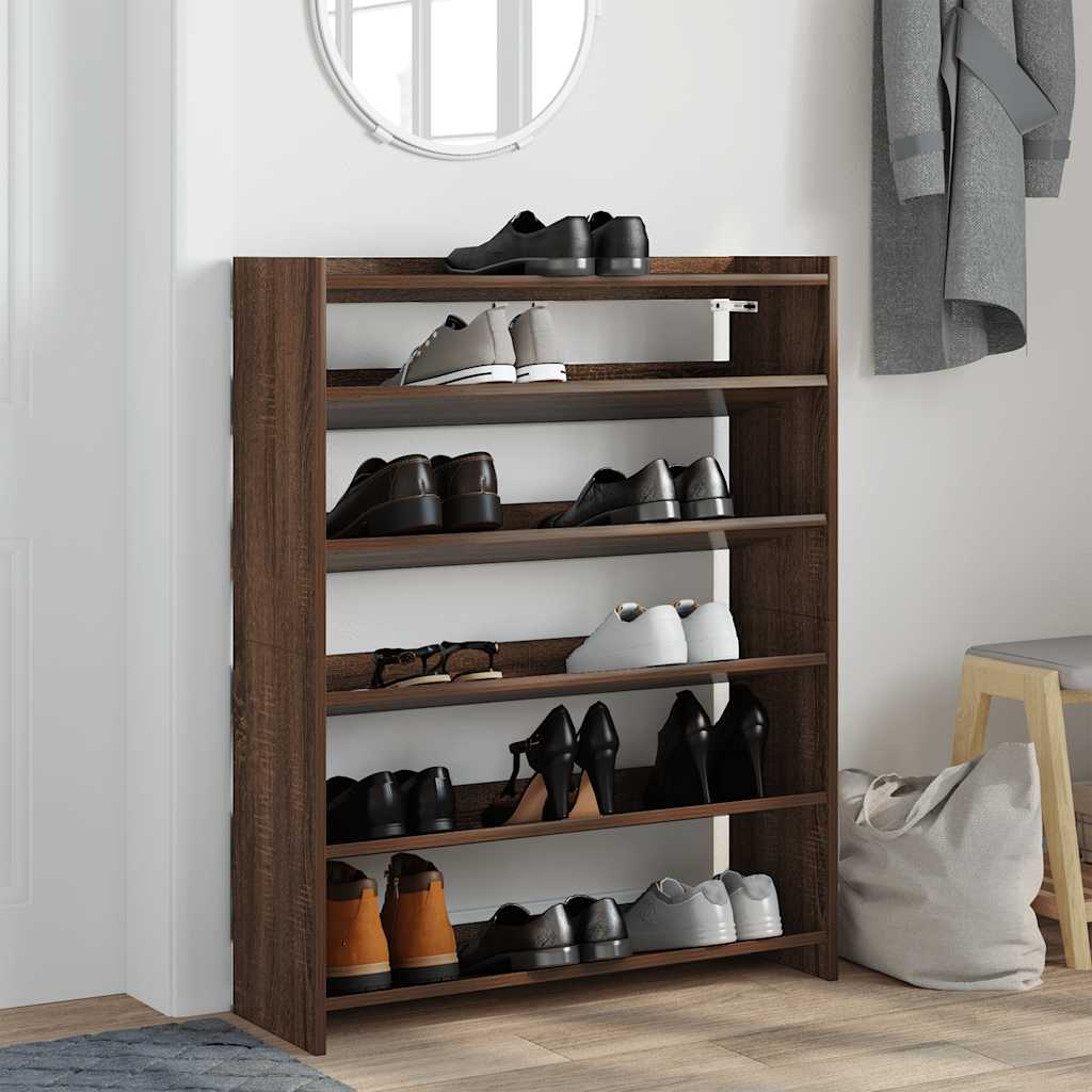 Vidaxl Shoe Rack 80x25x100 cm przetworzony drewniany brązowy kolor dębowy