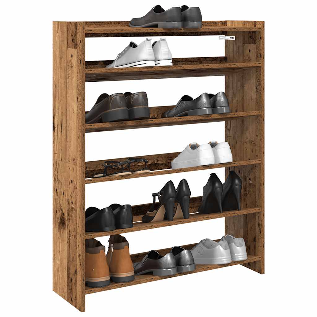 Rack de chaussures Vidaxl 80x25x100 cm Bois transformé Old Wood -Colored