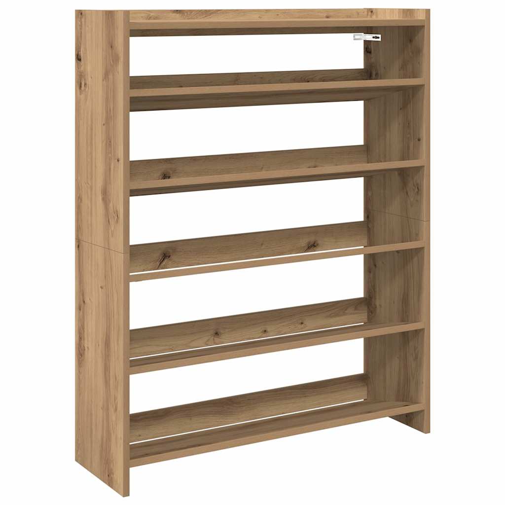 Vidaxl Shoe Rack 80x25x100 cm Color de roble artesanal procesado