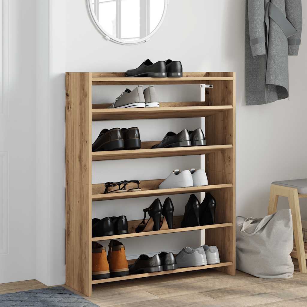 Vidaxl Shoe Rack 80x25x100 cm Color de roble artesanal procesado