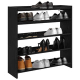 Vidaxl Shoe Rack 80x25x81 cm Behandlet tre svart