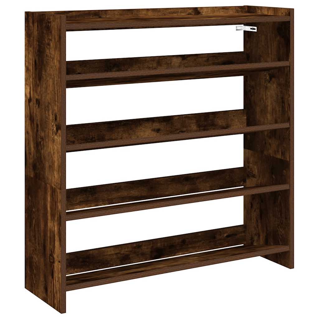 VidaXL shoe rack 80x25x81 cm processed wood smoked oak colored