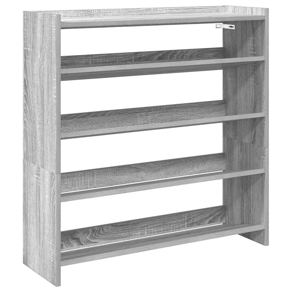 VidaXL shoe rack 80x25x81 cm processed wood gray sonoma oak color