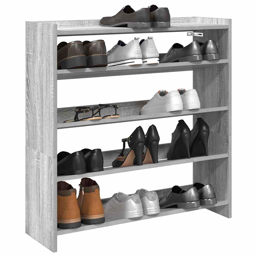 Rack de chaussures Vidaxl 80x25x81 cm Couleur de chêne sonoma gris et gris