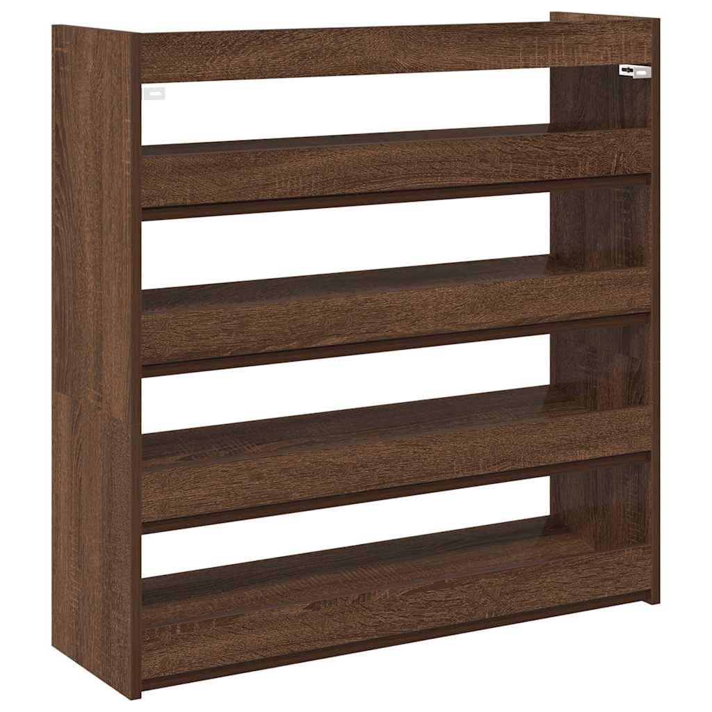 Vidaxl Shoe Rack 80x25x81 cm Color de roble de madera procesada