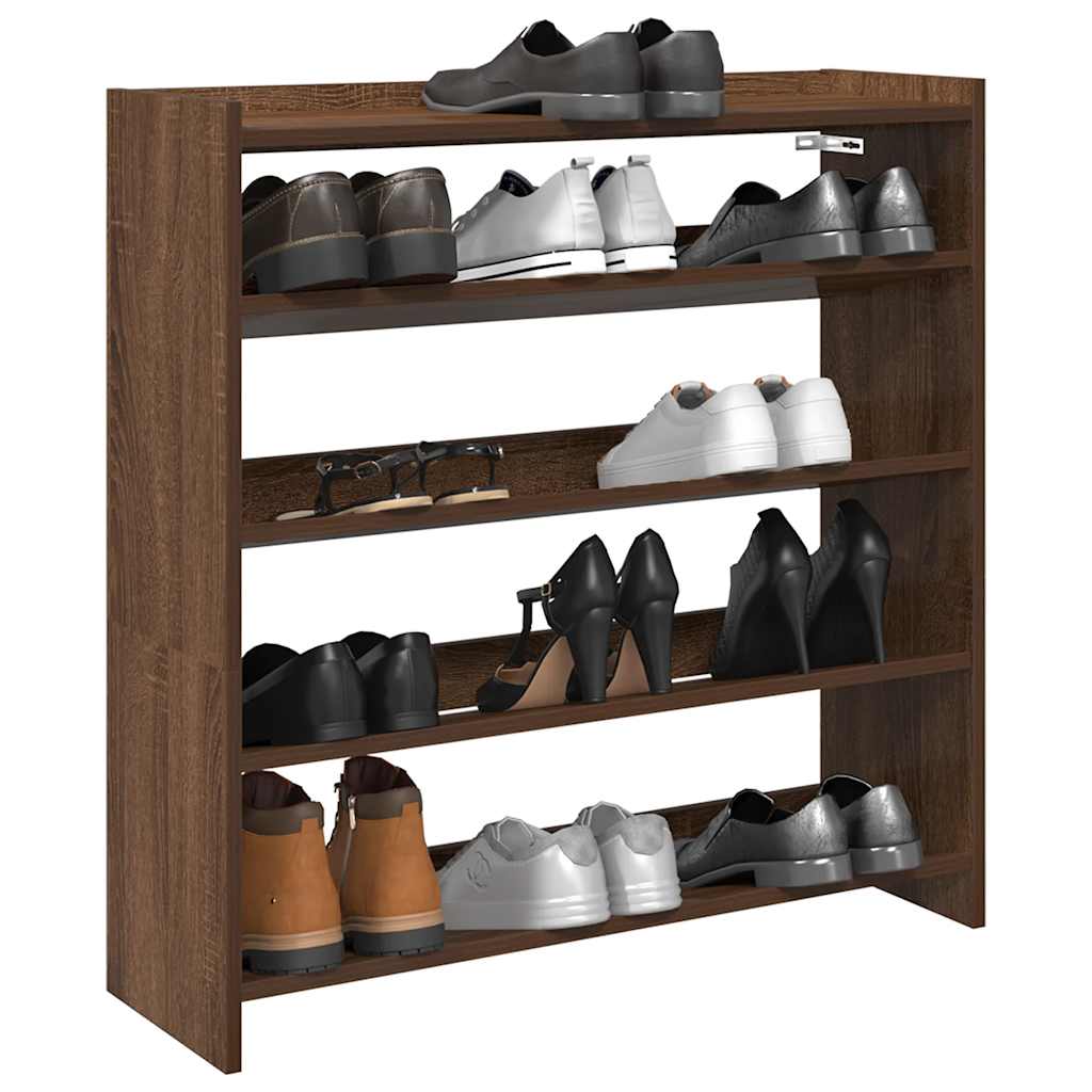 Vidaxl Shoe Rack 80x25x81 cm forarbejdet træbrun eg farve