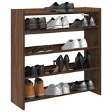 Vidaxl Shoe Rack 80x25x81 cm bearbetad träbrun ekfärg