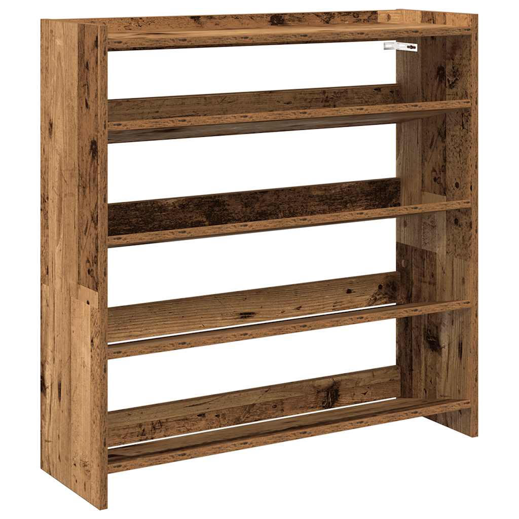 Vidaxl Shoe Rack 80x25x81 cm de madera procesada de madera vieja