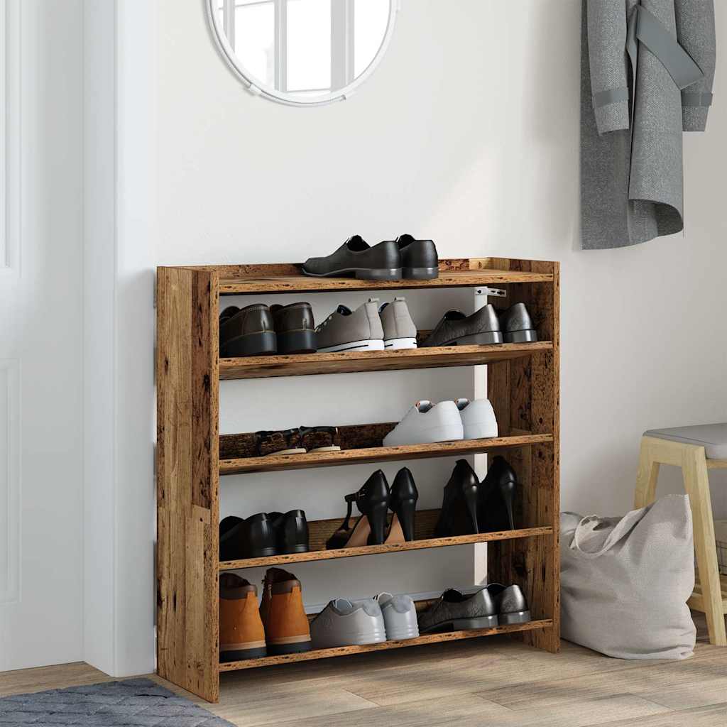 VidaXL shoe rack 80x25x81 cm processed wood old wood -colored