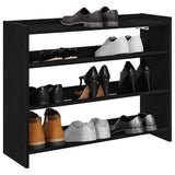 Vidaxl Shoe Rack 80x25x62 cm forarbejdet træ sort