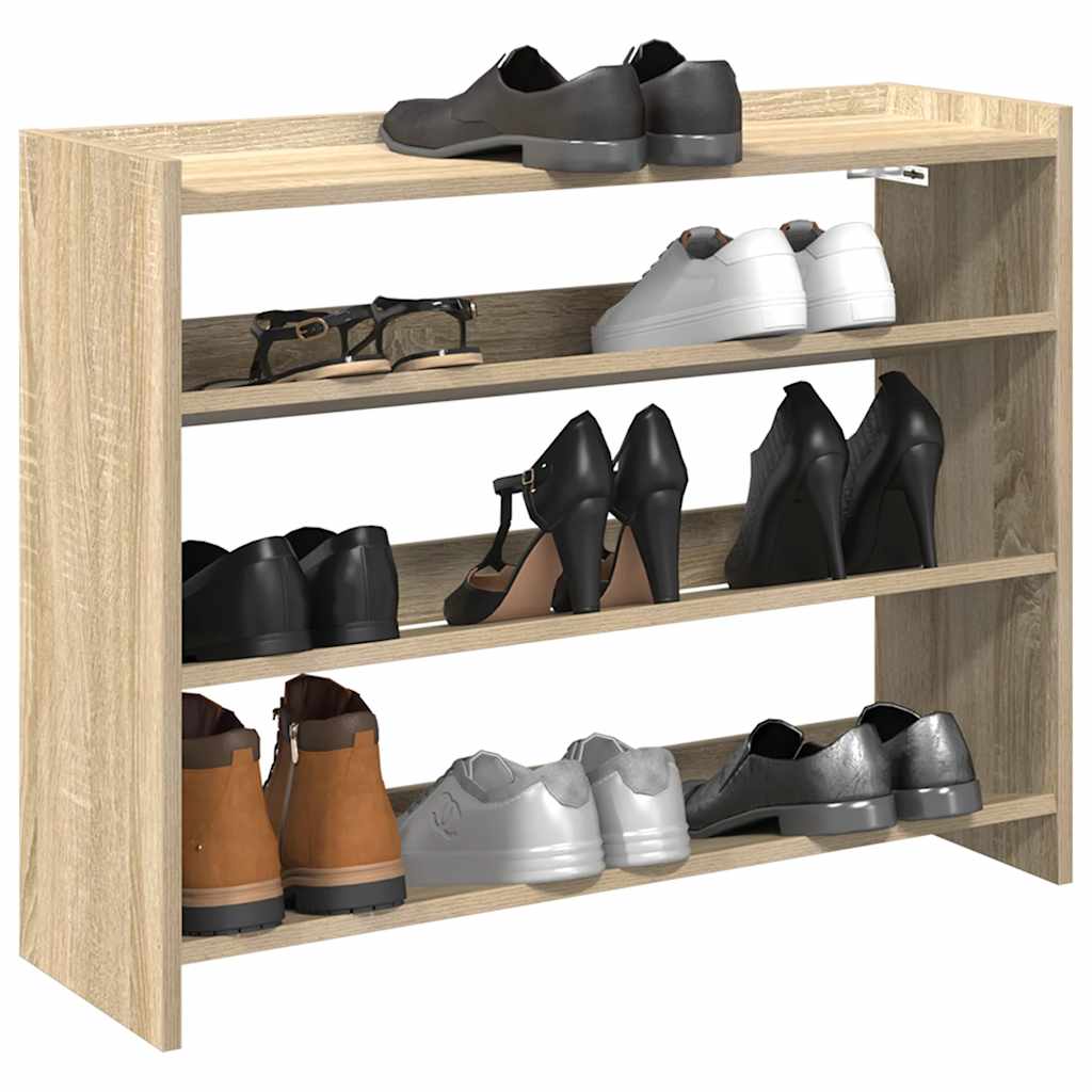 Vidaxl Shoe Rack 80x25x62 cm bearbetad trä sonoma ek färgad