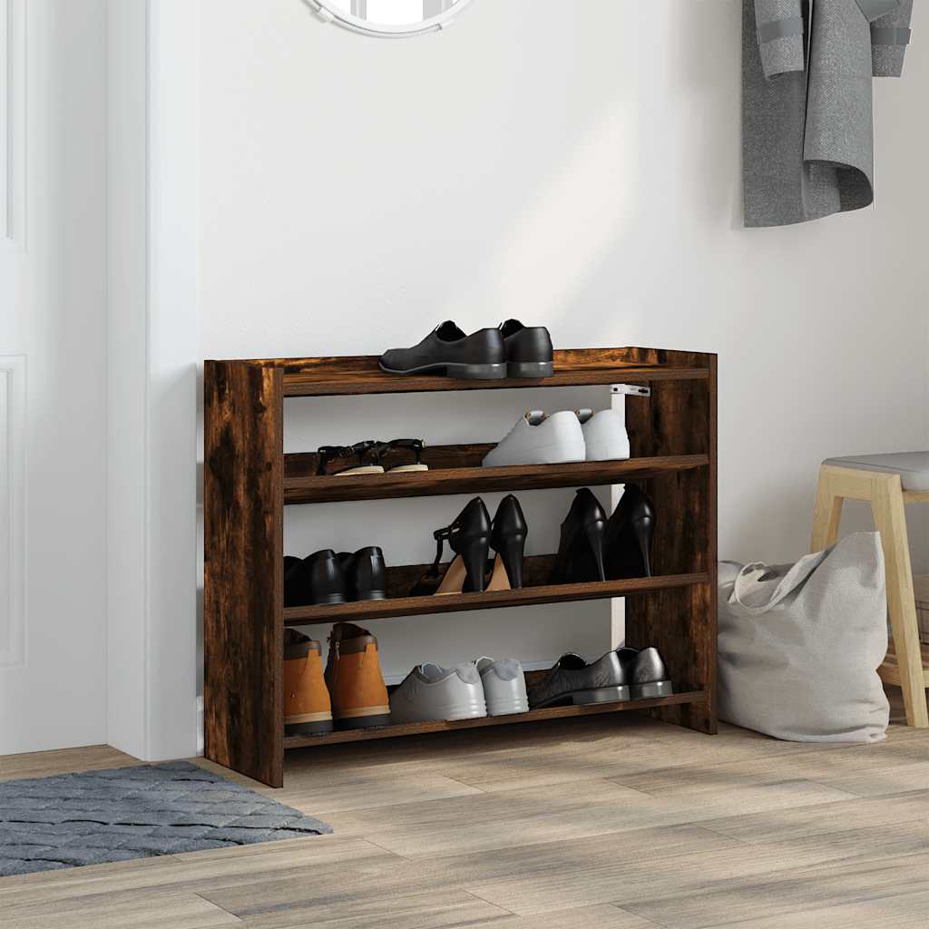 VIDAXL -Schuhregal 80x25x62 cm verarbeitete Holzgeräuchchen -Eiche gefärbt