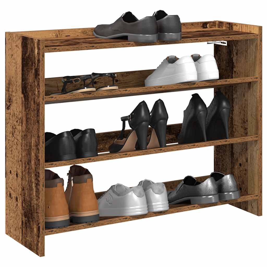 Vidaxl Shoe Rack 80x25x62 cm Behandlet tre gammelt tre -farget