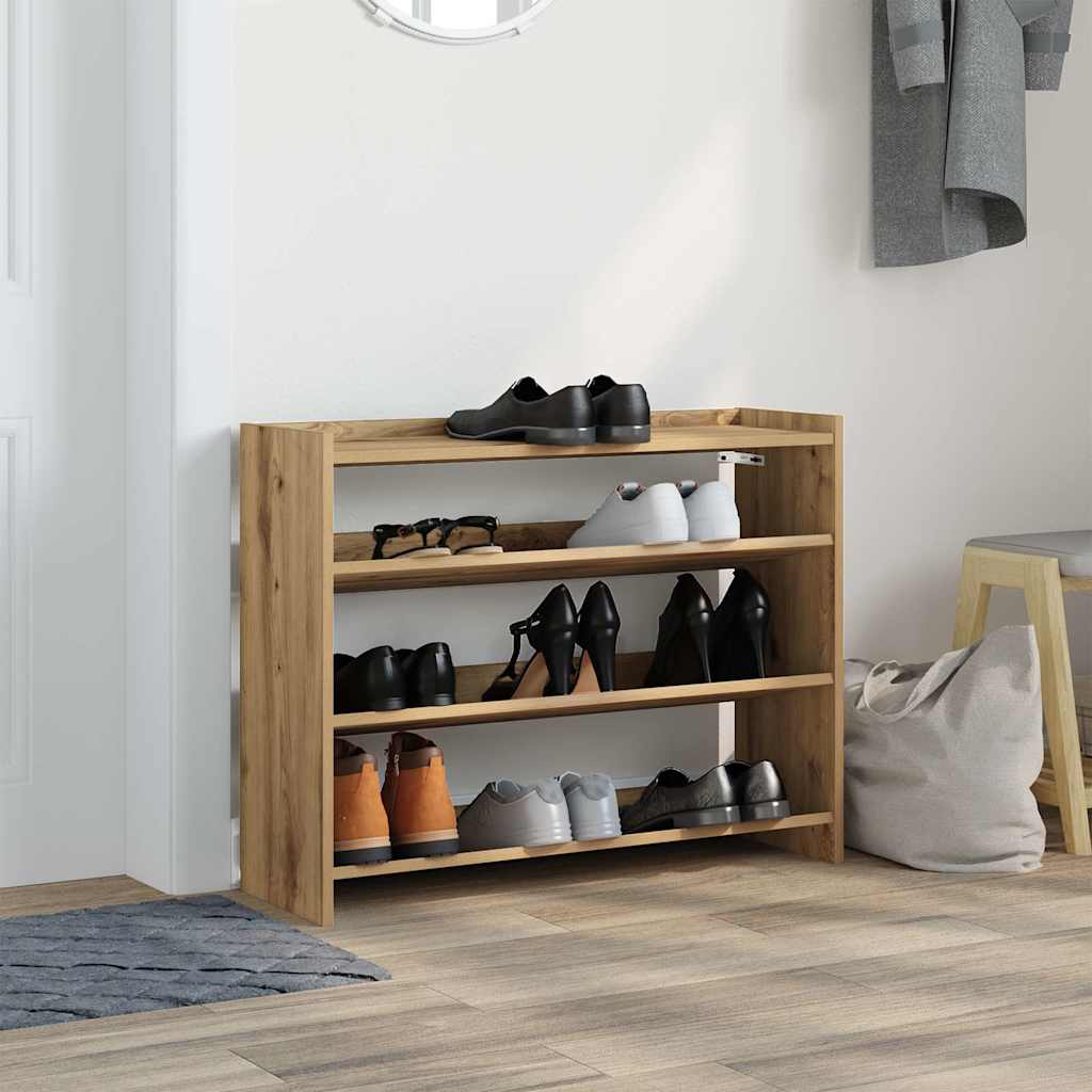 Vidaxl Shoe Rack 80x25x62 CM Przetworzony drewniany drewniany kolor dębowy