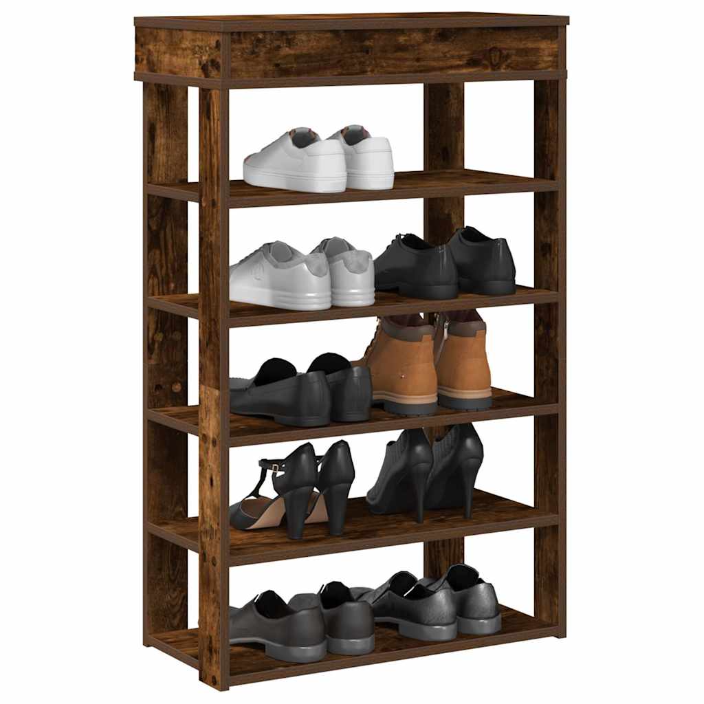 Vidaxl Shoe Rack 60x30x98 cm forarbejdet træ røget eg farvet