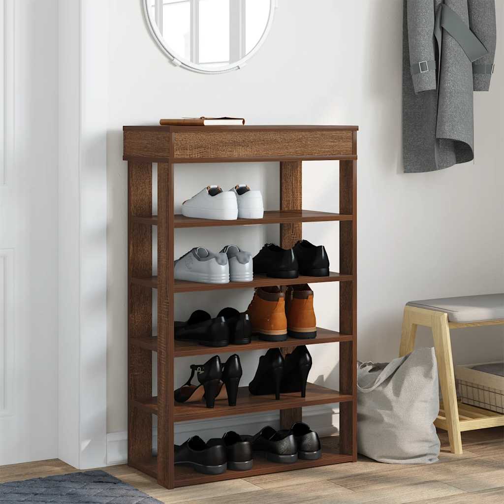 Vidaxl shoe rack 60x30x98 cm processed wood brown oak color