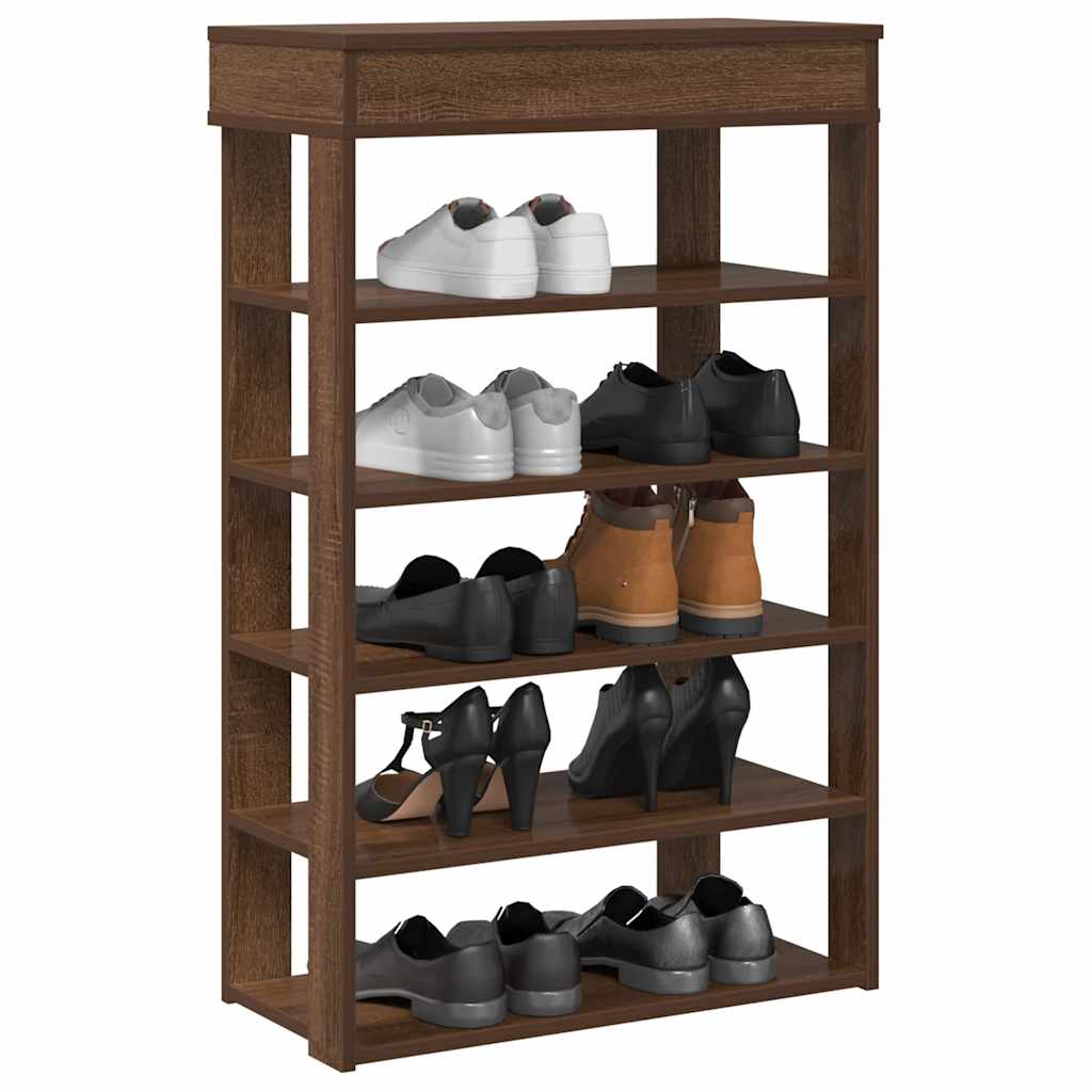 Vidaxl Shoe Rack 60x30x98 cm bearbetad träbrun ekfärg