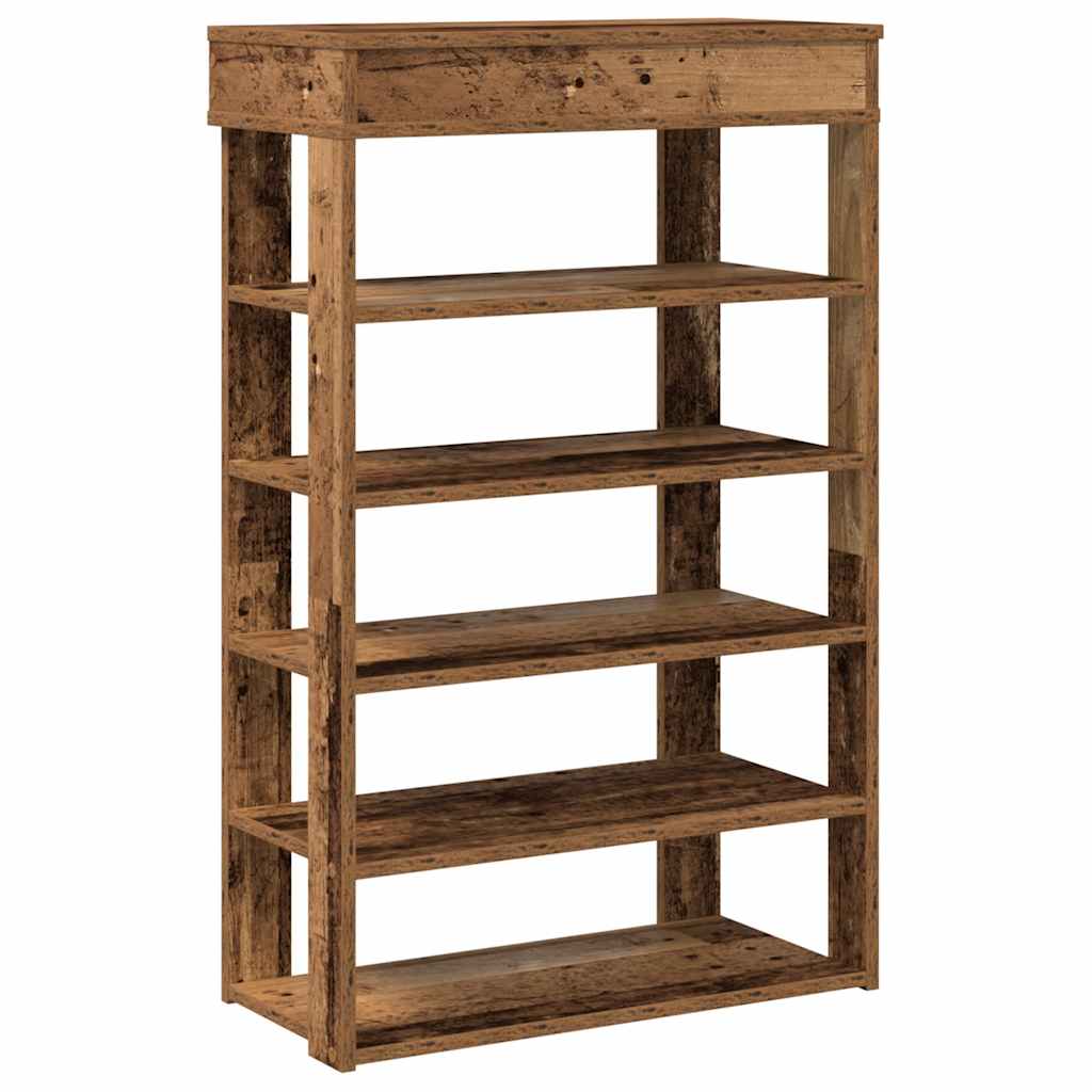 Vidaxl Shoe Rack 60x30x98 cm Madera procesada de madera vieja