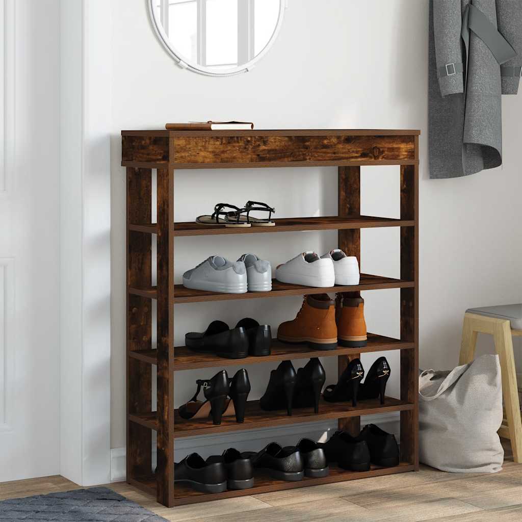 VidaXL shoe rack 80x30x98 cm processed wood smoked oak colored