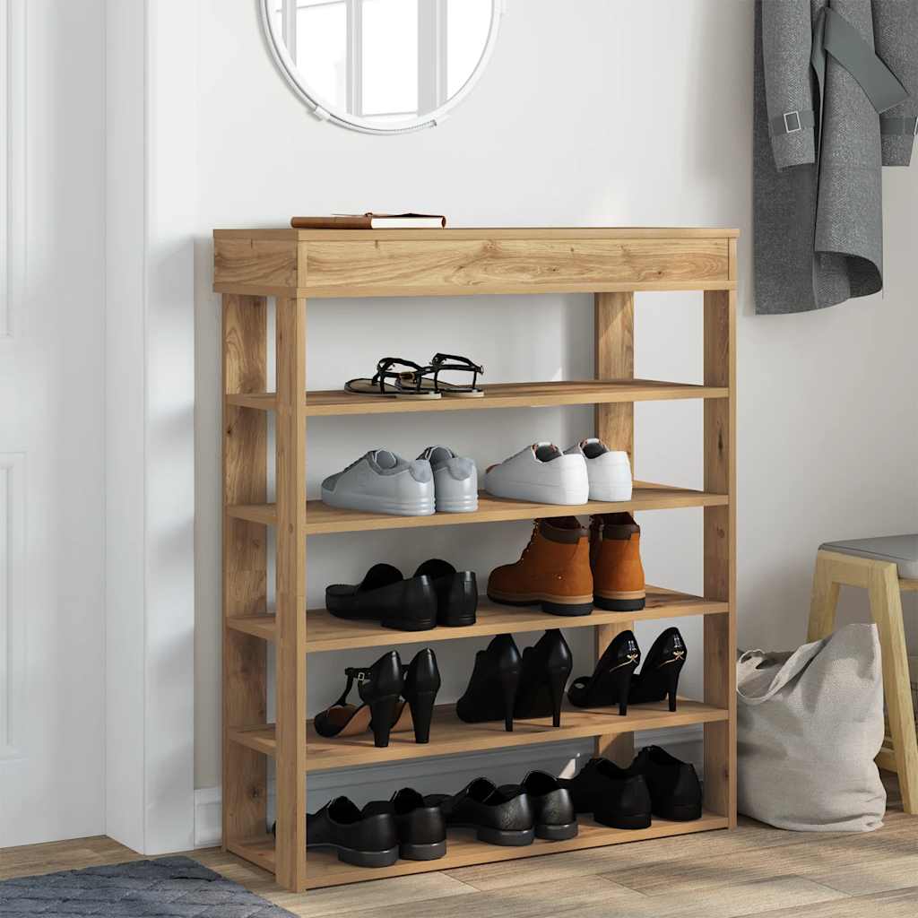 Vidaxl Shoe Rack 80x30x98 CM Color de roble artesanal procesado