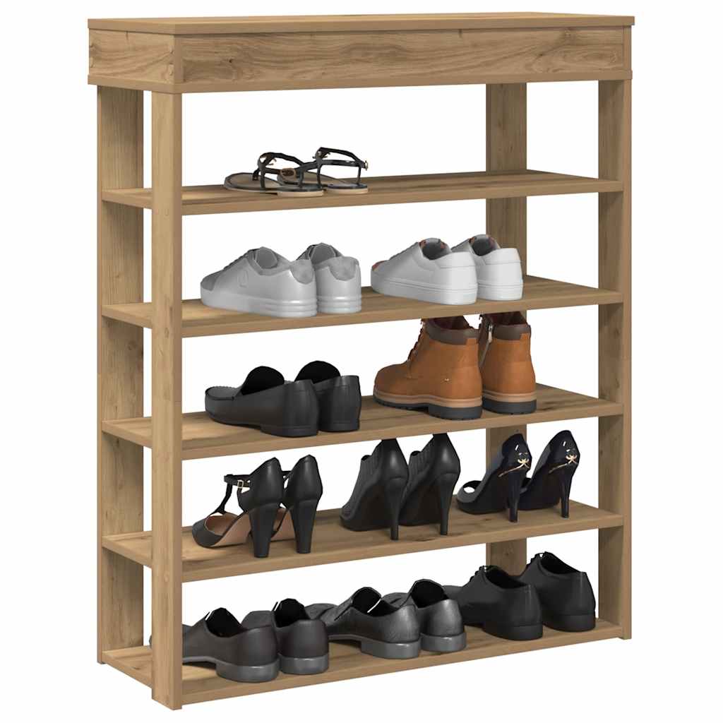 Vidaxl Shoe Rack 80x30x98 cm bearbetad trähantverk