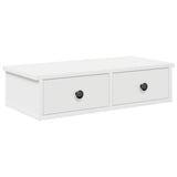 Vidaxl wandschap met lades 60x28x15 cm bewerkt hout wit