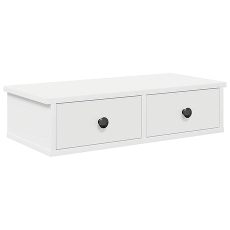 Vidaxl wandschap met lades 60x28x15 cm bewerkt hout wit