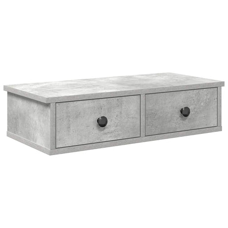 Vidaxl wandschap met lades 60x28x15 cm bewerkt hout betongrijs