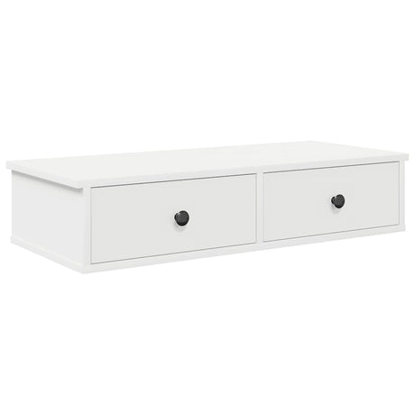 Vidaxl wandschap met lades 80x34x17 cm bewerkt hout wit