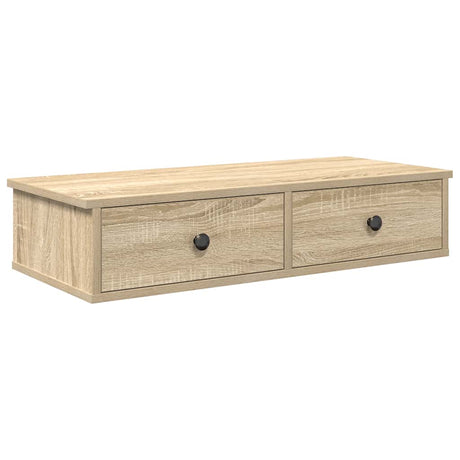 Vidaxl wandschap met lades 80x34x17 cm bewerkt hout sonoma eikenkleur