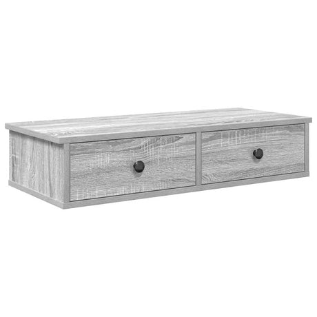 Vidaxl wandschap met lades 80x31x17 cm bewerkt hout grijs sonoma eiken