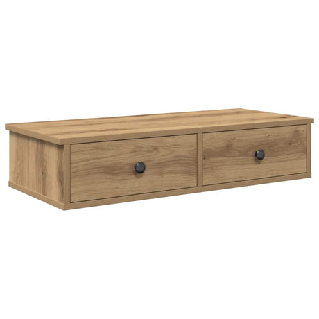 Vidaxl wandschap met lades 80x31x17 cm bewerkt hout artisanaal eiken