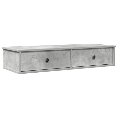 Vidaxl wandschap met lades 100x37,5x19 cm bewerkt hout betongrijs