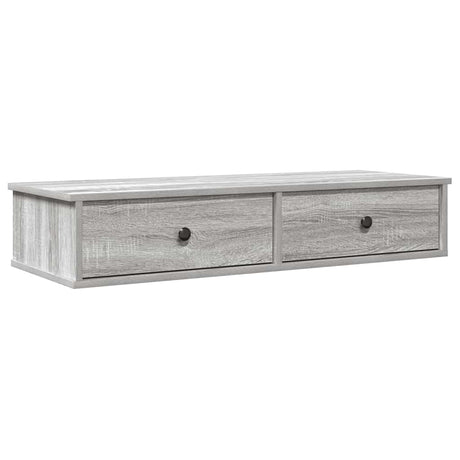 Vidaxl wandschap met lades 100x37,5x19 cm bewerkt hout grijs sonoma