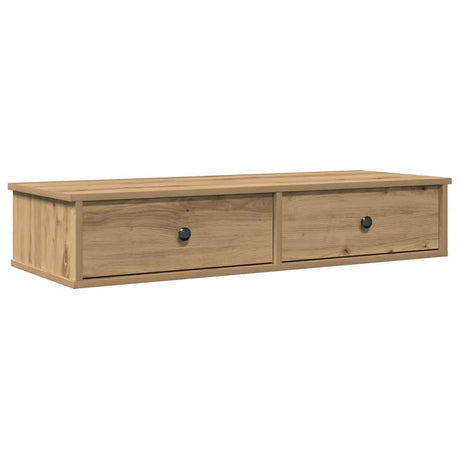 Vidaxl wandschap met lades 100x37,5x19cm bewerkt hout artisanaal eiken