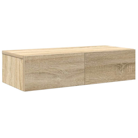 Vidaxl wandschap met lades 60x26,5x15cm bewerkt hout sonoma eikenkleur