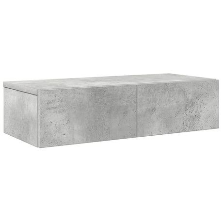 Vidaxl wandschap met lades 60x26,5x15 cm bewerkt hout betongrijs
