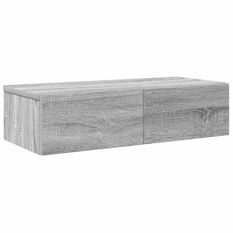Vidaxl wandschap met lades 60x26,5x15 cm bewerkt hout grijs sonoma