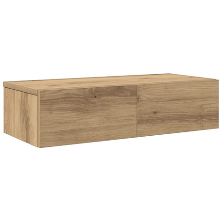 Vidaxl wandschap met lades 60x26,5x15 cm bewerkt hout artisanaal eiken