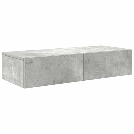 Vidaxl wandschap met lades 80x33x17 cm bewerkt hout betongrijs