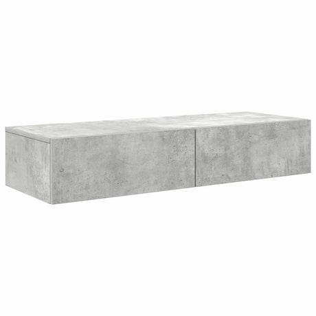 Vidaxl wandschap met lades 100x36x19 cm bewerkt hout betongrijs