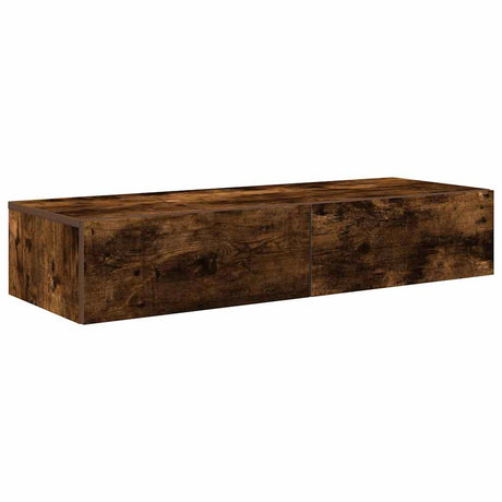 Vidaxl wandschap met lades 100x36x19cm bewerkt hout gerookt eikenkleur