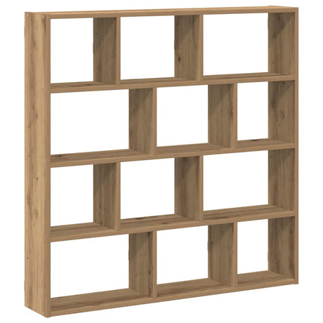 Vidaxl wandschap kubus 12 vakken bewerkt hout artisanaal eikenkleurig
