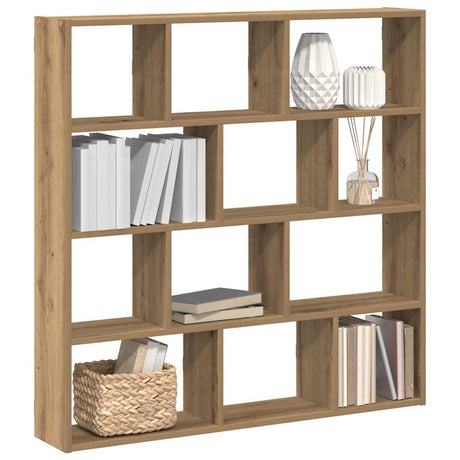 Vidaxl wandschap kubus 12 vakken bewerkt hout artisanaal eikenkleurig