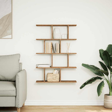 Vidaxl wandschap kubus 12 vakken bewerkt hout oud houtkleurig