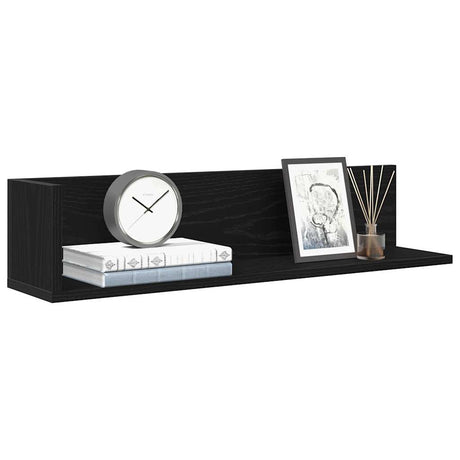 Vidaxl wandschappen 2 st 75x16,5x16,5 cm bewerkt hout zwart