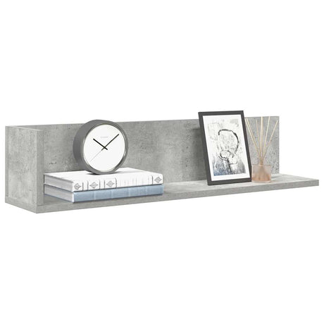 Vidaxl wandschappen 2 st 75x16,5x16,5 cm bewerkt hout betongrijs